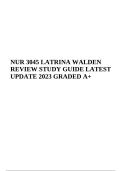 NUR 3045 Latrina Walden Review Study Guide &vert; 2026&sol;2027 Latest Update Questions & Answers &lpar;Graded&rpar;