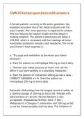 CMN 574 exam questions with answers