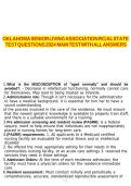 OKLAHOMA SENIOR LIVING ASSOCIATION STATE TEST QUESTIONS 2024 MAIN TEST WITH ALL ANSWERS