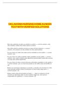 OKLAHOMA NURSING HOME AU MAIN TEST WITH VERIFIED SOLUTIONS&period;