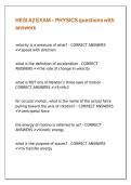 HESI A2 EXAM &ndash; PHYSICS questions with answers&comma;