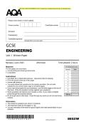 2025 AQA GCSE ENGINEERING Unit 1 Written Paper Combined Question Paper & Marking Scheme