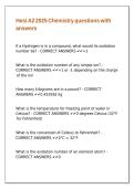 Hesi A2 2025 Chemistry questions with answers