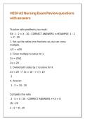HESI-A2 Nursing Exam Review questions with answers&period;