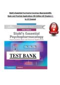 Stahl&rsquo;s Essential Psychopharmacology&colon; Neuroscientific Basis and Practical Applications&comma; 5th Edition &ndash; Stephen M&period; Stahl &vert; Chapters 1&ndash;14 &vert; Complete Test Bank