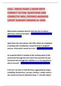 CALE &colon; MOCK EXAM 1 EXAM WITH CORRECT ACTUAL QUESTIONS AND CORRECTLY WELL DEFINED ANSWERS LATEST ALREADY GRADED A&plus; 2026