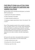 FACE REALITY EXAM 2026 ACTUAL EXAM PAPER WITH COMPLETE QUESTIONS AND VERIFIED SOLUTIONS