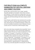 FACE REALITY EXAM 2026 COMPLETE EXAMINATION TEST WITH FULL QUESTIONS AND CORRECT SOLUTIONS