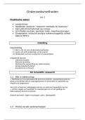 Samenvatting Onderzoeksmethoden voor  Bedrijfskunde &lpar;1e sem schakeljaar&rpar;