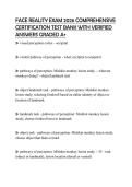 FACE REALITY EXAM 2026 COMPREHENSIVE CERTIFICATION TEST BANK WITH VERIFIED ANSWERS GRADED A&plus;