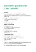 TED 300 EXAM QUESTIONS WITH CORRECT ANSWERS&period;