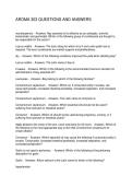 AROMA 303 QUESTIONS AND ANSWERS