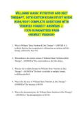 Williams' Basic Nutrition and Diet  Therapy&comma; 16th Edition EXAM STUDY GUIDE  2026&sol;2027 COMPLETE QUESTIONS WITH  VERIFIED CORRECT ANSWERS &vert;&vert;  100&percnt; GUARANTEED PASS  <NEWEST VERSION> 
