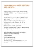 cosmetology theory test ND QUESTIONS WITH ANSWERS