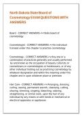 North Dakota State Board of Cosmetology EXAM QUESTIONS WITH ANSWERS