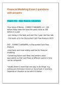Financial Modeling Exam 1 questions with answers