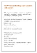 WSP Financial Modelling exam questions with answers