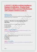 LATEST&excl;&excl;&excl; ARTIBA Artificial Intelligence Engineer Certification &ndash; Practice Exam Questions Verified Answers With Rationale And Complete Solutions Grade A&plus;&period;