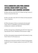 FCTC CHEMISTRY AND FIRE SCIENCE ACTUAL EXAM SCRIPT 2026 FULL QUESTIONS AND VERIFIED ANSWERS
