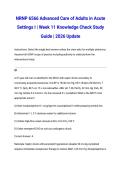 NRNP 6566 Advanced Care of Adults in Acute Settings I &vert; Week 11 Knowledge Check Study Guide &vert; 2026 Update
