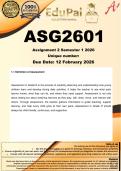 ASG2601 Assignment 2 &lpar;COMPLETE ANSWERS&rpar; Semester 1 2026 - DUE 12 January 2026