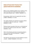 State of Texas CDL Practice Test QUESTIONS WITH ANSWERS