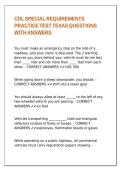 CDL SPECIAL REQUIREMENTS PRACTICE TEST TEXAS QUESTIONS WITH ANSWERS