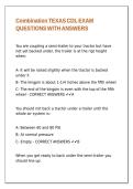 Combination TEXAS CDL EXAM QUESTIONS WITH ANSWERS