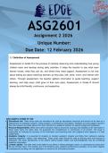ASG2601 Assignment 2 &lpar;ANSWERS&rpar; 2026 - DUE 12 February 2026 - DISTINCTION GUARANTEED