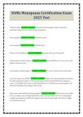 NAMs Menopause Certification Exam 2025 Test