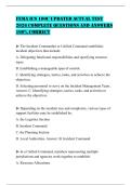 FEMA ICS 100C UPDATED ACTUAL TEST 2026 COMPLETE QUESTIONS AND ANSWERS 100&percnt; CORRECT