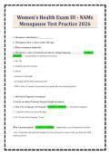 Women's Health Exam III - NAMs Menopause Test Practice 2026