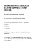 INBDE PHARMACOLOGY CERTIFICATION EVALUATION SCRIPT 2026 COMPLETE RESPONSES
