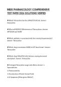INBDE PHARMACOLOGY COMPREHENSIVE TEST PAPER 2026 SOLUTIONS VERIFIED