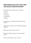 INBDE PHARMACOLOGY FINAL STUDY GUIDE 2026 PRACTICE QUESTIONS ANSWERS