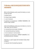 T4 Brakes ASE EXAM QUESTIONS WITH ANSWERS