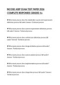 INCOSE ASEP EXAM TEST PAPER 2026 COMPLETE RESPONSES GRADED A&plus;