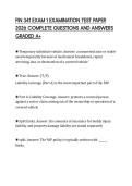 FIN 341 EXAM 1 EXAMINATION TEST PAPER 2026 COMPLETE QUESTIONS AND ANSWERS GRADED A&plus;