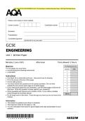 2025 AQA GCSE ENGINEERING Unit 1 Written Paper Combined Question Paper with Final Marking Scheme