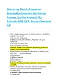 New Jersey Electrical Inspector  Examination Questions And Correct  Answers &lpar;Verified Answers&rpar; Plus  Rationale 2026 Q&A&vert; Instant Download  Pdf  