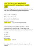 NWCA Phlebotomy Exam Review Questions and Answers &lpar;Latest Update 2026&rpar;&period;docx
