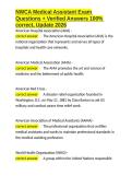 NWCA Medical Assistant Exam Questions &plus; Verified Answers 100- correct&comma; Update 2026&period;docx