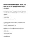 INDIVIDUAL MANAGE YOUR RISK QHS ACTUAL EXAM PAPER 2026 QUESTIONS SOLUTIONS GRADED A&plus;
