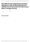 WGU D076 OA Exam comprehensive questions &vert; FREQUENTLY MOST TESTED QUESTIONS AND VERIFIED SOLUTIONS &commat; 2026 WGU D076 Finance Skills for Managers OA Prep