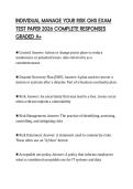 INDIVIDUAL MANAGE YOUR RISK QHS EXAM TEST PAPER 2026 COMPLETE RESPONSES GRADED A&plus;