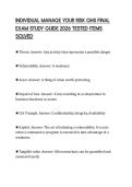 INDIVIDUAL MANAGE YOUR RISK QHS FINAL EXAM STUDY GUIDE 2026 TESTED ITEMS SOLVED
