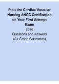 Pass the Cardiac-Vascular Nursing ANCC Certification Exam 2026 on Your First Attempt &vert; PDF Guide