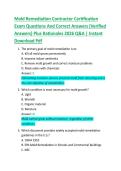 Mold Remediation Contractor Certification  Exam Questions And Correct Answers &lpar;Verified  Answers&rpar; Plus Rationales 2026 Q&A &vert; Instant  Download Pdf 