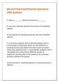 Bio 214 Final Exam Practice Questions With Answers