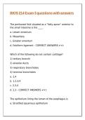BIOS 214 Exam 3 questions with answers